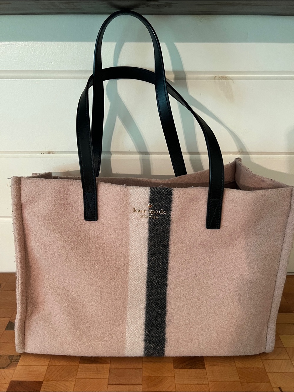 kate spade Washington Wool Tote with Black Handles